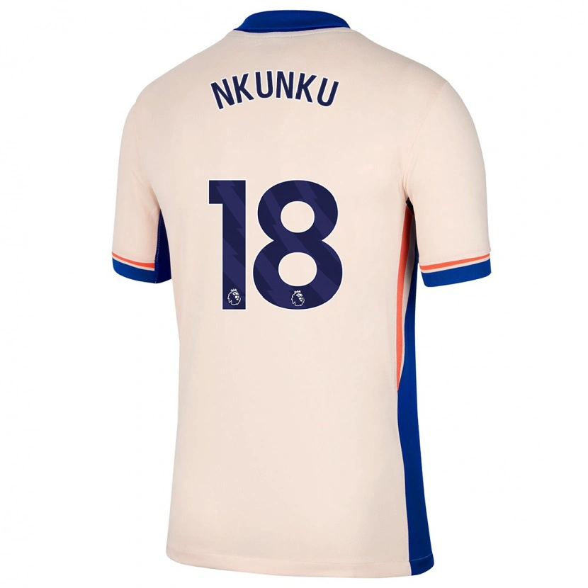 Danxen Män Christopher Nkunku #18 Ljus Beige Bortatröja Matchtröjor 2024/25 Tröjor T-Tröja