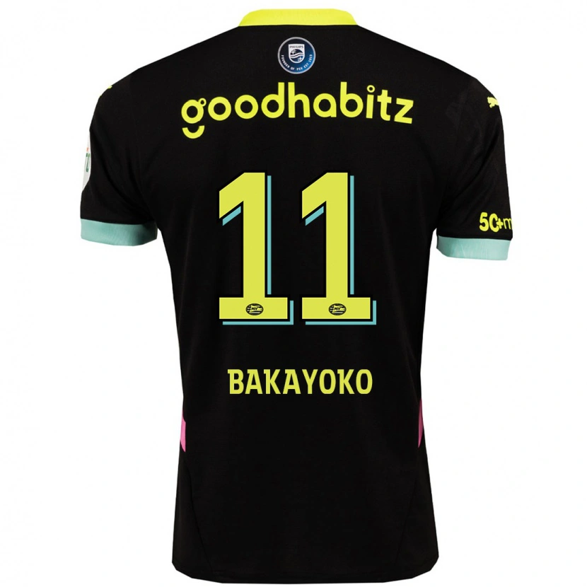 Danxen Män Johan Bakayoko #11 Svart Gul Bortatröja Matchtröjor 2024/25 Tröjor T-Tröja