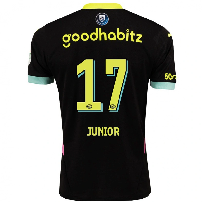 Danxen Män Mauro Júnior #17 Svart Gul Bortatröja Matchtröjor 2024/25 Tröjor T-Tröja