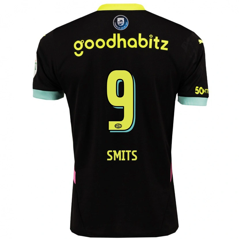 Danxen Män Joëlle Smits #9 Svart Gul Bortatröja Matchtröjor 2024/25 Tröjor T-Tröja