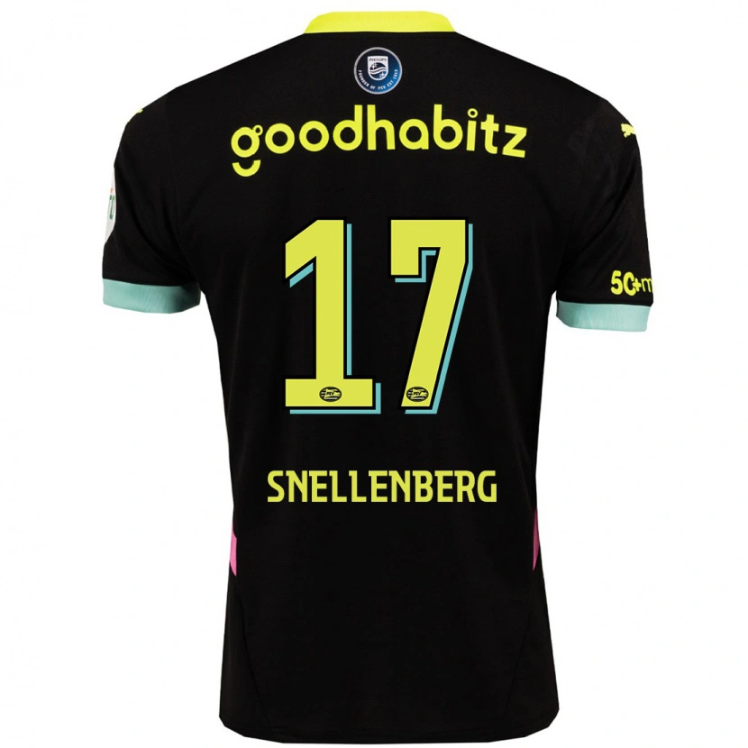 Danxen Män Maxime Snellenberg #17 Svart Gul Bortatröja Matchtröjor 2024/25 Tröjor T-Tröja