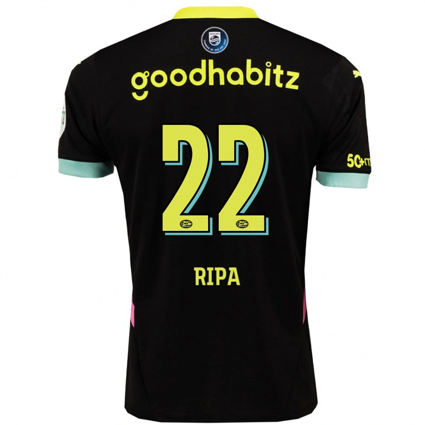 Danxen Män Chimera Ripa #22 Svart Gul Bortatröja Matchtröjor 2024/25 Tröjor T-Tröja