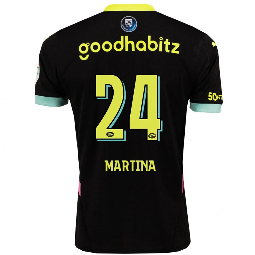 Danxen Män Shijona Martina #24 Svart Gul Bortatröja Matchtröjor 2024/25 Tröjor T-Tröja