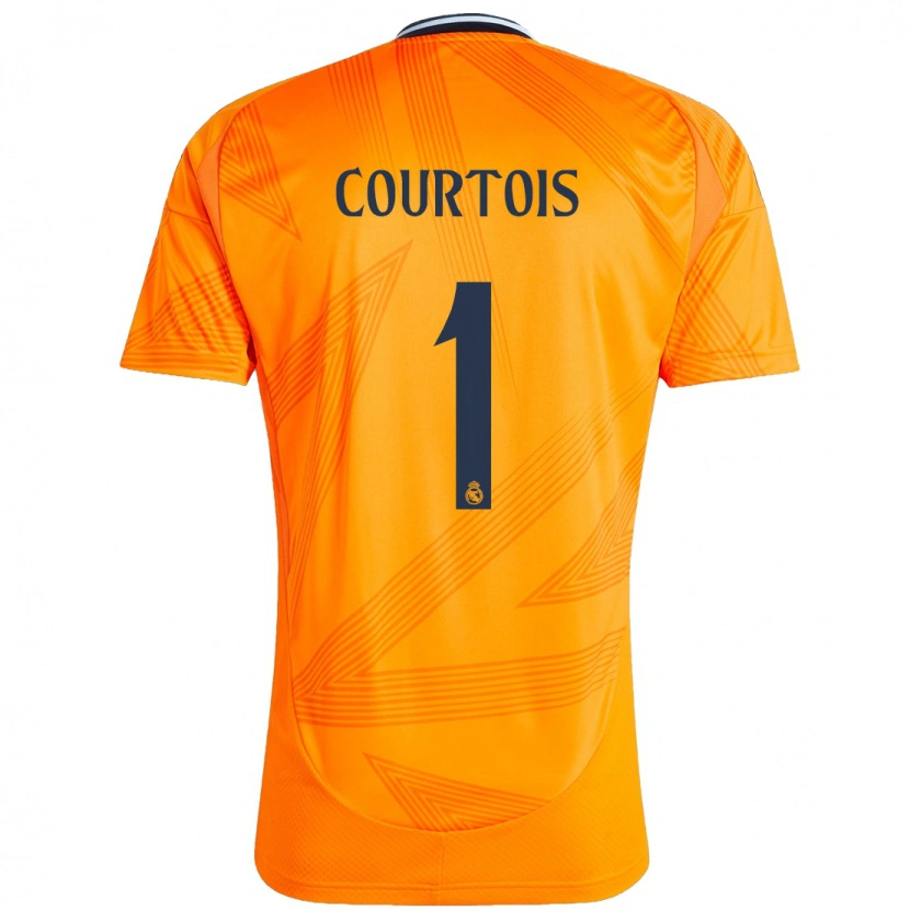 Danxen Män Thibaut Courtois #1 Orange Bortatröja Matchtröjor 2024/25 Tröjor T-Tröja