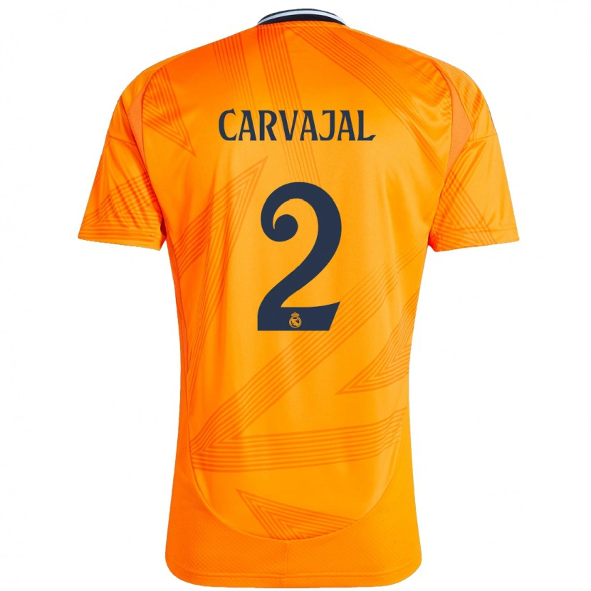 Danxen Män Daniel Carvajal #2 Orange Bortatröja Matchtröjor 2024/25 Tröjor T-Tröja