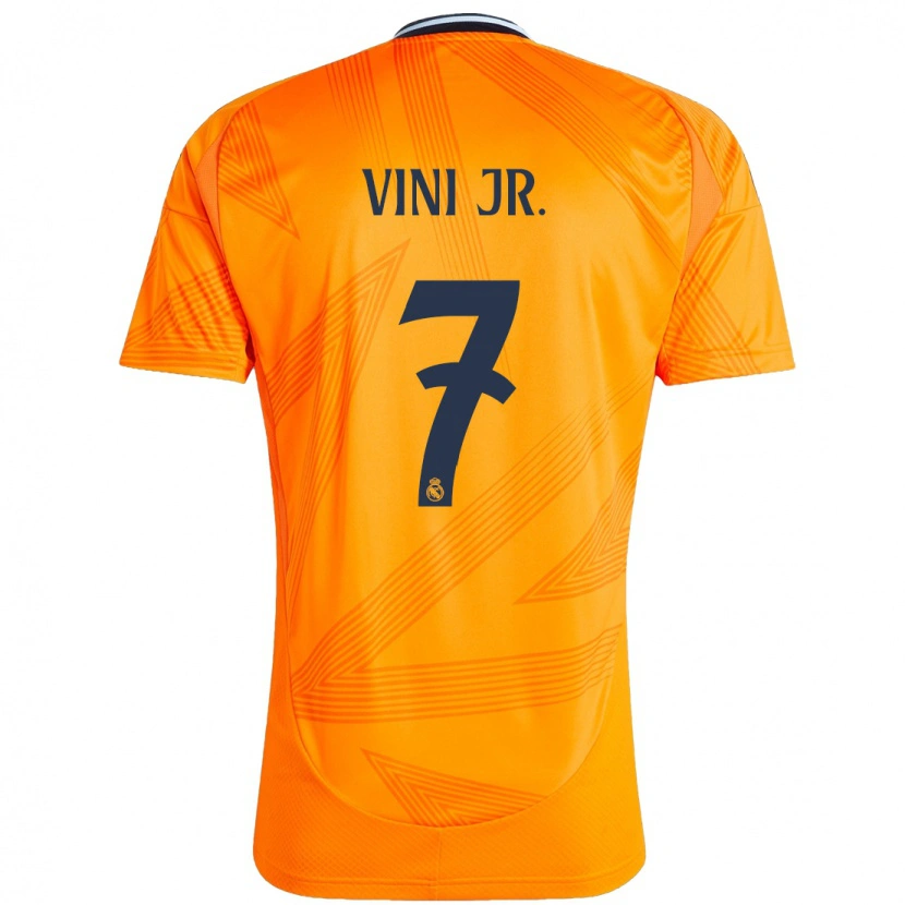 Danxen Män Vinicius Junior #7 Orange Bortatröja Matchtröjor 2024/25 Tröjor T-Tröja