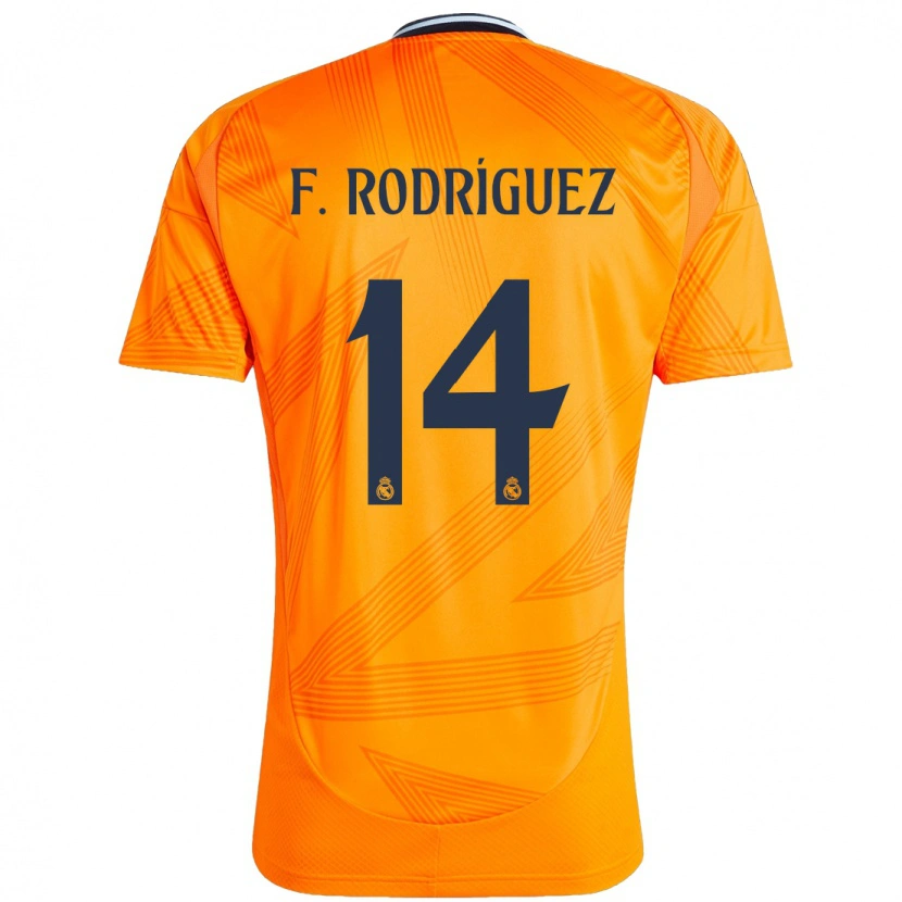 Danxen Män Fer Rodríguez #14 Orange Bortatröja Matchtröjor 2024/25 Tröjor T-Tröja