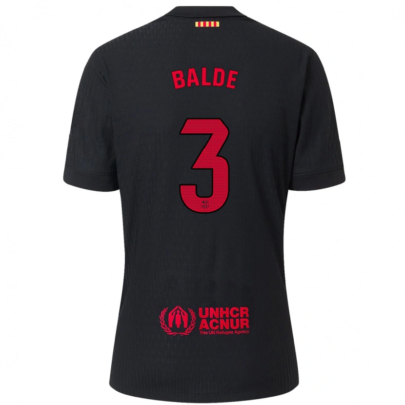 Danxen Män Alejandro Balde #3 Svart Röd Bortatröja Matchtröjor 2024/25 Tröjor T-Tröja