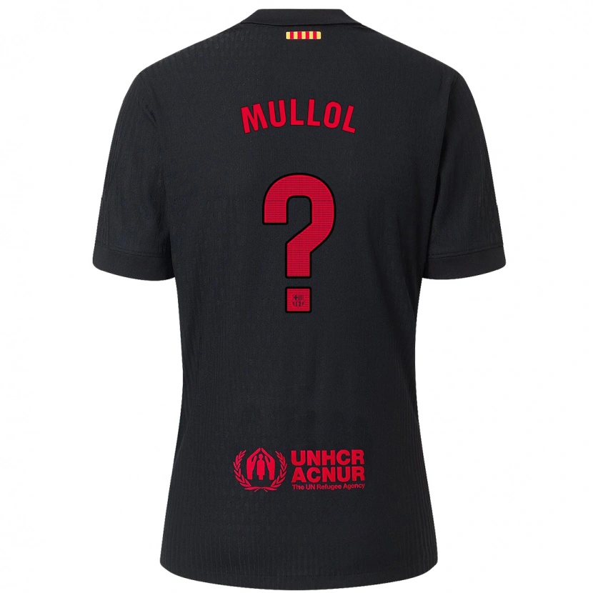 Danxen Män Gerard Mullol #0 Svart Röd Bortatröja Matchtröjor 2024/25 Tröjor T-Tröja