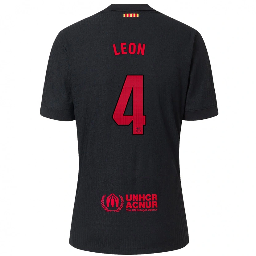 Danxen Män Mapi León #4 Svart Röd Bortatröja Matchtröjor 2024/25 Tröjor T-Tröja