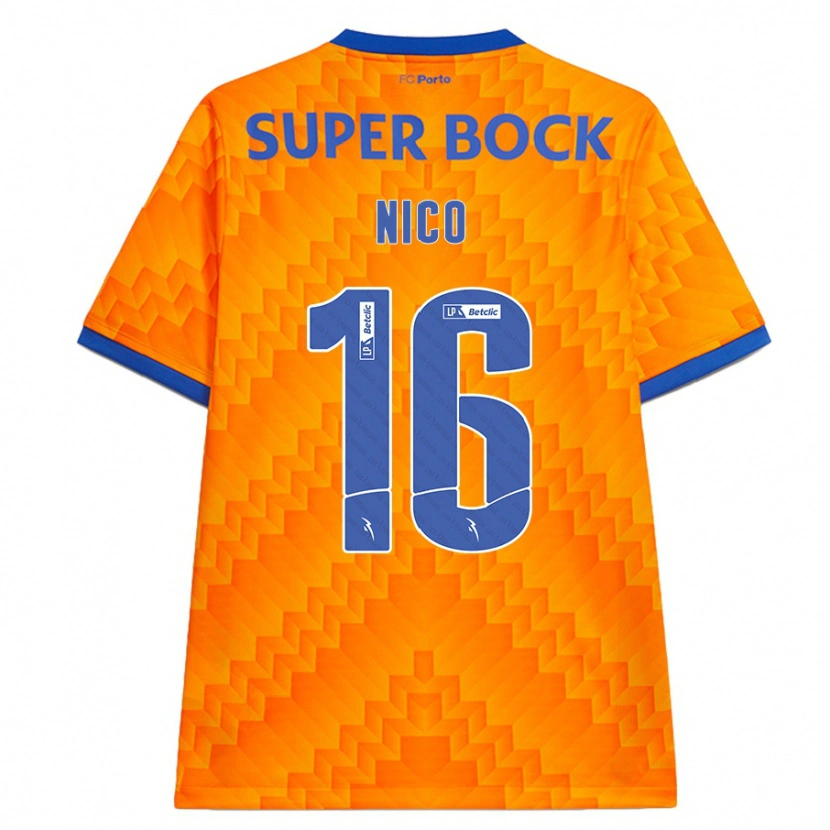 Danxen Män Nico González #16 Orange Bortatröja Matchtröjor 2024/25 Tröjor T-Tröja
