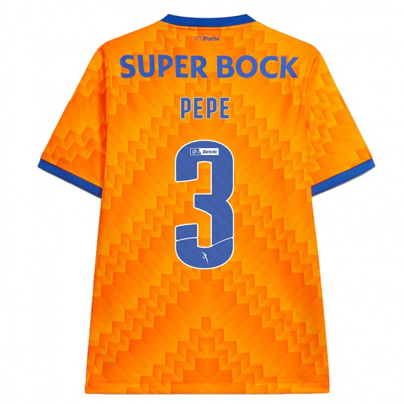Danxen Män Pepe #3 Orange Bortatröja Matchtröjor 2024/25 Tröjor T-Tröja