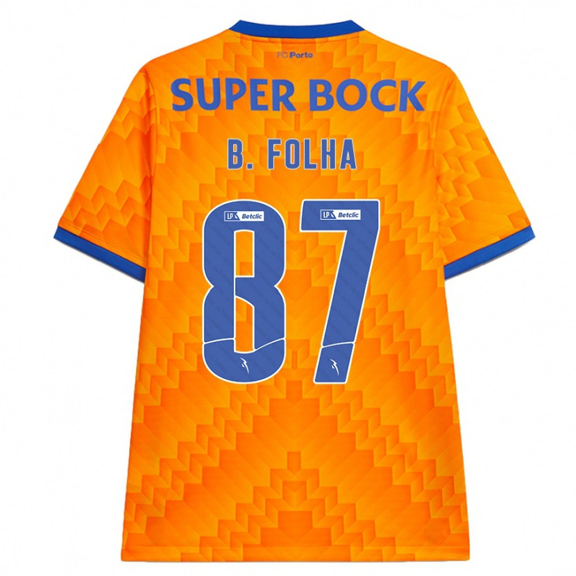 Danxen Män Bernardo Folha #87 Orange Bortatröja Matchtröjor 2024/25 Tröjor T-Tröja