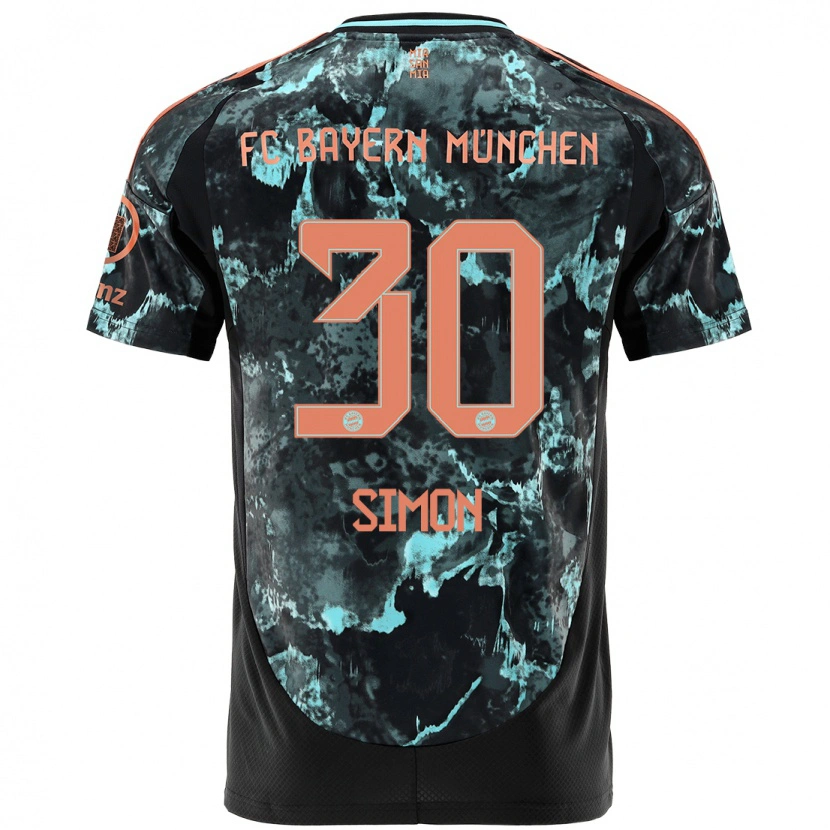 Danxen Män Carolin Simon #30 Svart Bortatröja Matchtröjor 2024/25 Tröjor T-Tröja