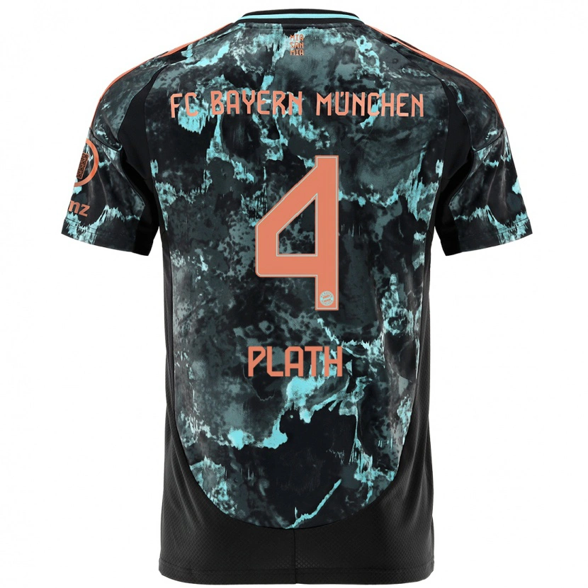 Danxen Män Max Plath #4 Svart Bortatröja Matchtröjor 2024/25 Tröjor T-Tröja