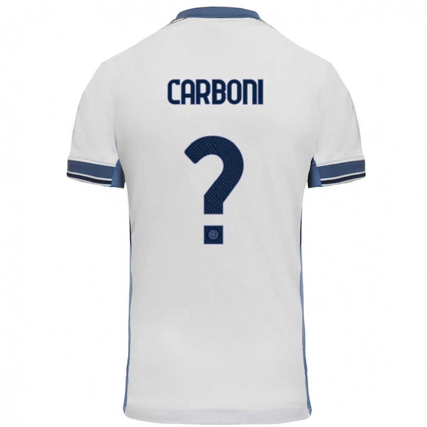 Danxen Män Franco Carboni #0 Vit Grå Bortatröja Matchtröjor 2024/25 Tröjor T-Tröja