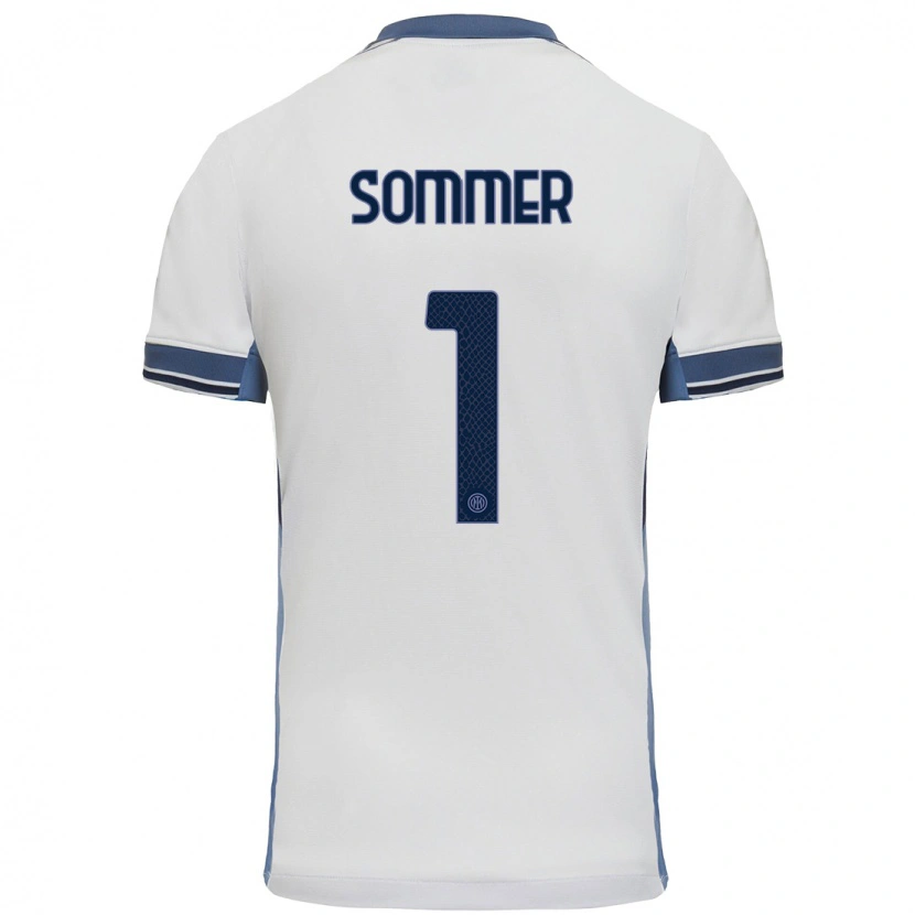 Danxen Män Yann Sommer #1 Vit Grå Bortatröja Matchtröjor 2024/25 Tröjor T-Tröja