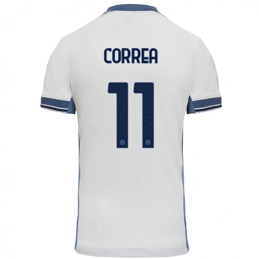 Danxen Män Joaquín Correa #11 Vit Grå Bortatröja Matchtröjor 2024/25 Tröjor T-Tröja