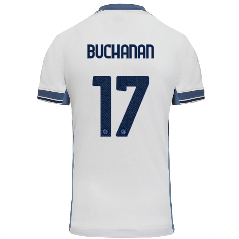 Danxen Män Tajon Buchanan #17 Vit Grå Bortatröja Matchtröjor 2024/25 Tröjor T-Tröja