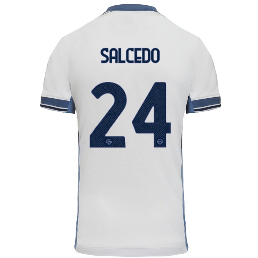 Danxen Män Eddie Salcedo #24 Vit Grå Bortatröja Matchtröjor 2024/25 Tröjor T-Tröja