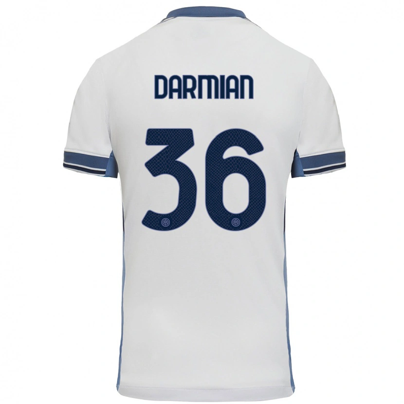Danxen Män Matteo Darmian #36 Vit Grå Bortatröja Matchtröjor 2024/25 Tröjor T-Tröja