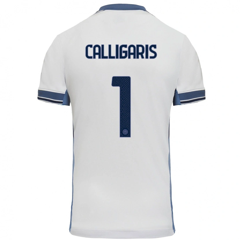 Danxen Män Alessandro Calligaris #1 Vit Grå Bortatröja Matchtröjor 2024/25 Tröjor T-Tröja