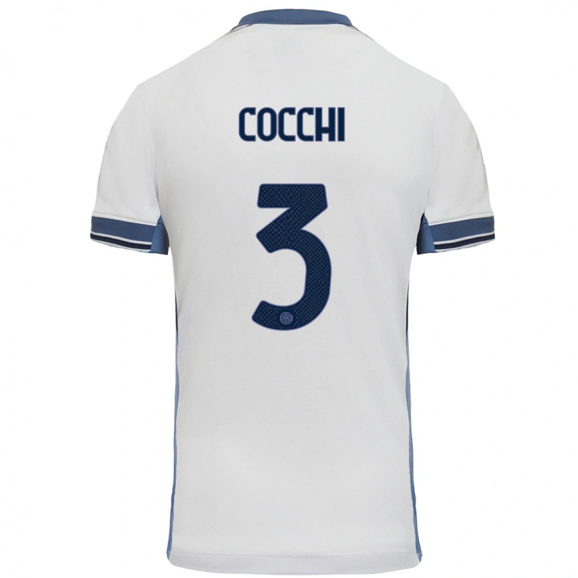 Danxen Män Matteo Cocchi #3 Vit Grå Bortatröja Matchtröjor 2024/25 Tröjor T-Tröja