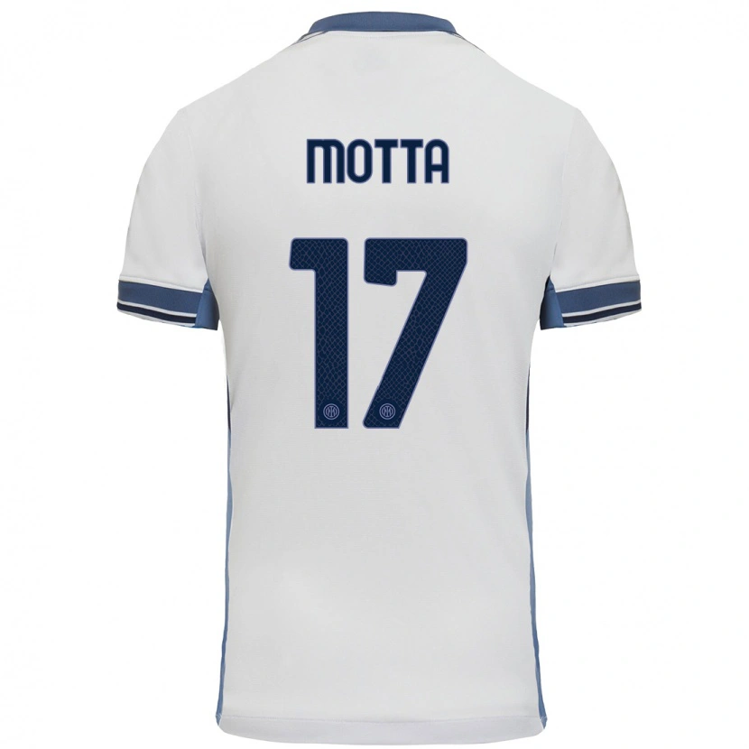 Danxen Män Matteo Motta #17 Vit Grå Bortatröja Matchtröjor 2024/25 Tröjor T-Tröja
