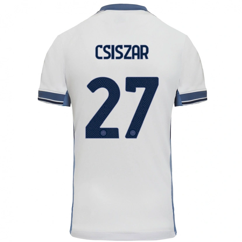 Danxen Män Henrietta Csiszár #27 Vit Grå Bortatröja Matchtröjor 2024/25 Tröjor T-Tröja