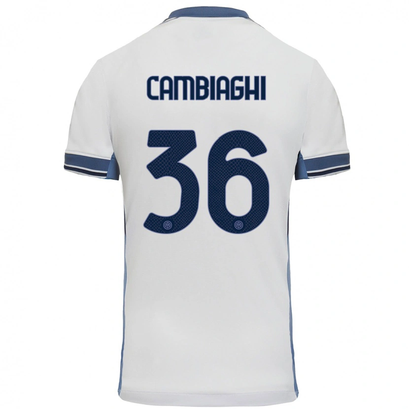 Danxen Män Michela Cambiaghi #36 Vit Grå Bortatröja Matchtröjor 2024/25 Tröjor T-Tröja
