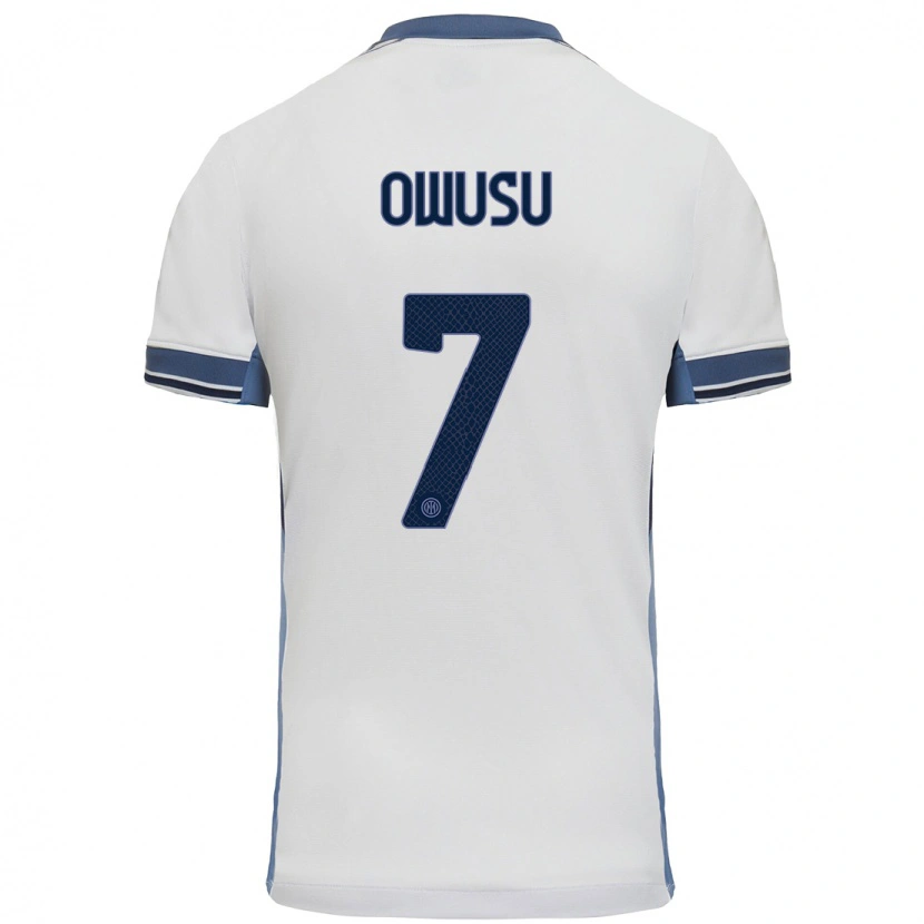 Danxen Män Enoch Owusu #7 Vit Grå Bortatröja Matchtröjor 2024/25 Tröjor T-Tröja
