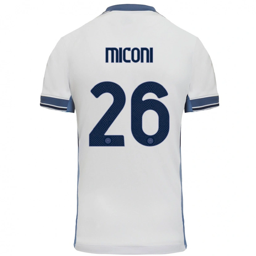 Danxen Män Riccardo Miconi #26 Vit Grå Bortatröja Matchtröjor 2024/25 Tröjor T-Tröja