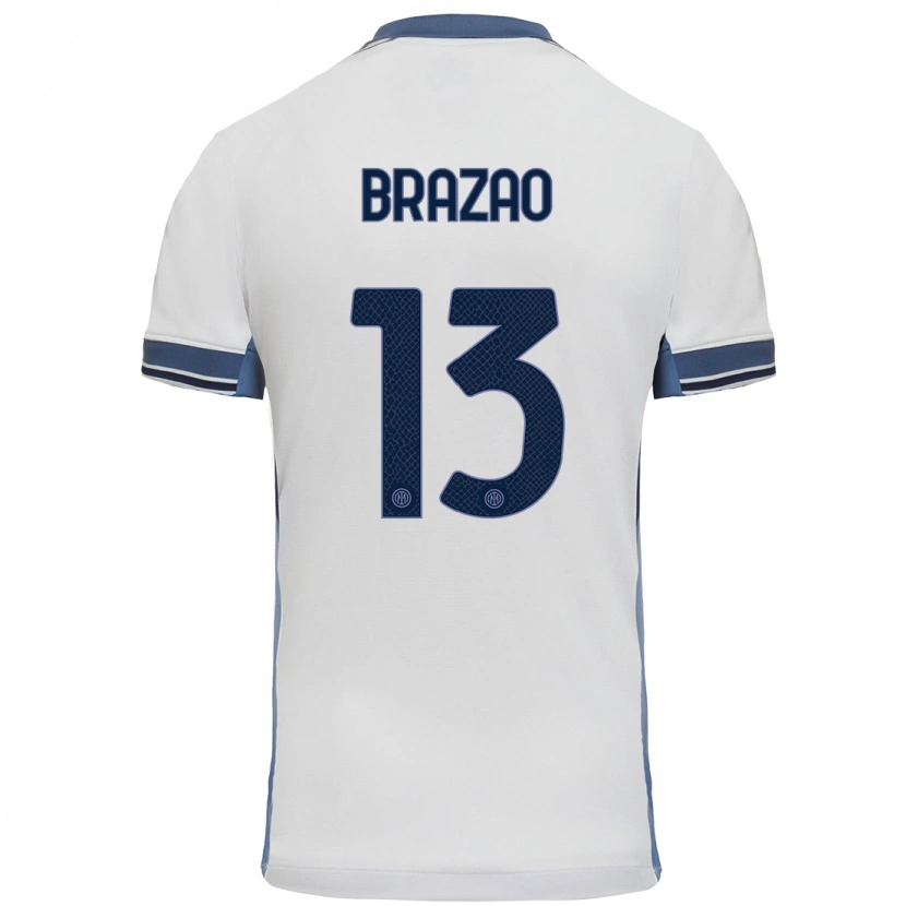 Danxen Män Gabriel Brazao #13 Vit Grå Bortatröja Matchtröjor 2024/25 Tröjor T-Tröja