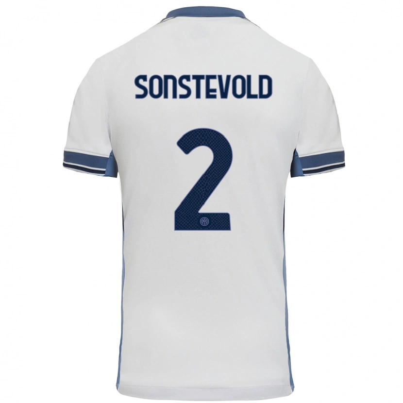 Danxen Män Anja Sonstevold #2 Vit Grå Bortatröja Matchtröjor 2024/25 Tröjor T-Tröja