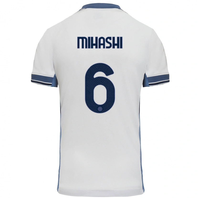 Danxen Män Mana Mihashi #6 Vit Grå Bortatröja Matchtröjor 2024/25 Tröjor T-Tröja