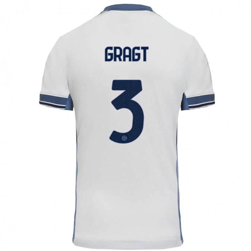 Danxen Män Stefanie Van Der Gragt #3 Vit Grå Bortatröja Matchtröjor 2024/25 Tröjor T-Tröja