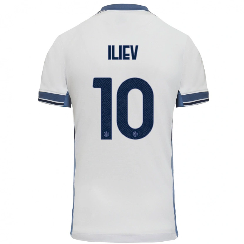 Danxen Män Nikola Iliev #10 Vit Grå Bortatröja Matchtröjor 2024/25 Tröjor T-Tröja