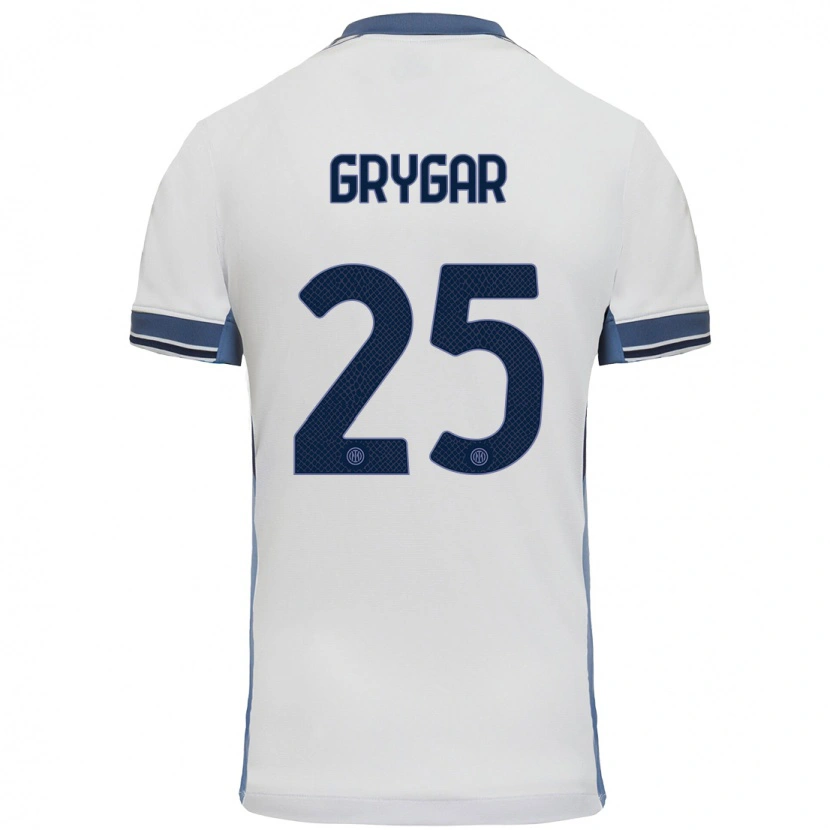 Danxen Män Samuel Grygar #25 Vit Grå Bortatröja Matchtröjor 2024/25 Tröjor T-Tröja