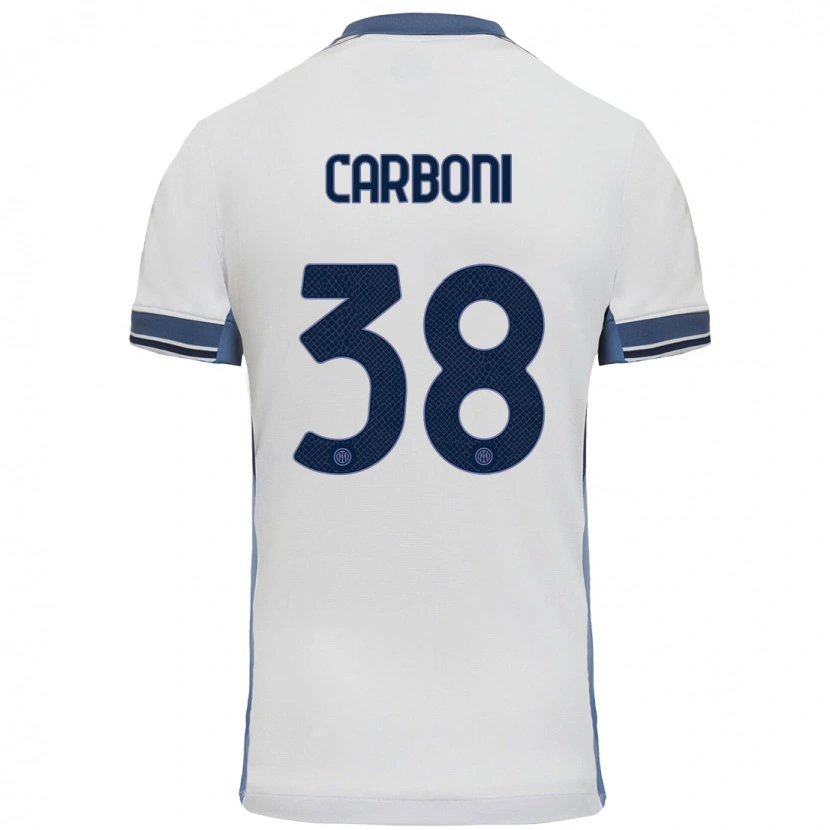 Danxen Män Valentin Carboni #38 Vit Grå Bortatröja Matchtröjor 2024/25 Tröjor T-Tröja