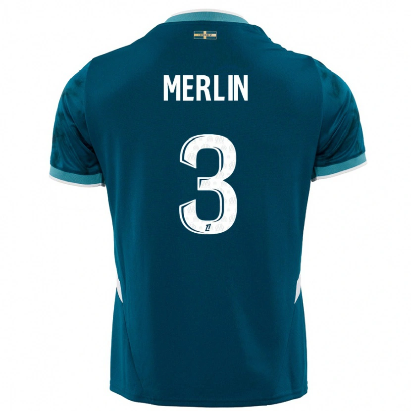 Danxen Män Quentin Merlin #3 Turkosblå Bortatröja Matchtröjor 2024/25 Tröjor T-Tröja