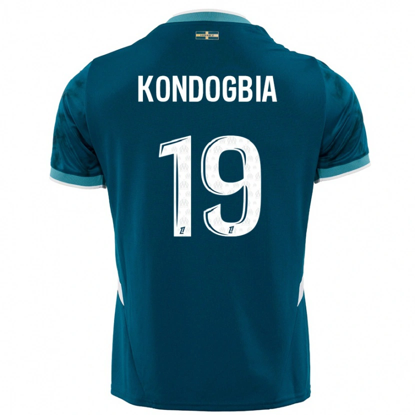 Danxen Män Geoffrey Kondogbia #19 Turkosblå Bortatröja Matchtröjor 2024/25 Tröjor T-Tröja