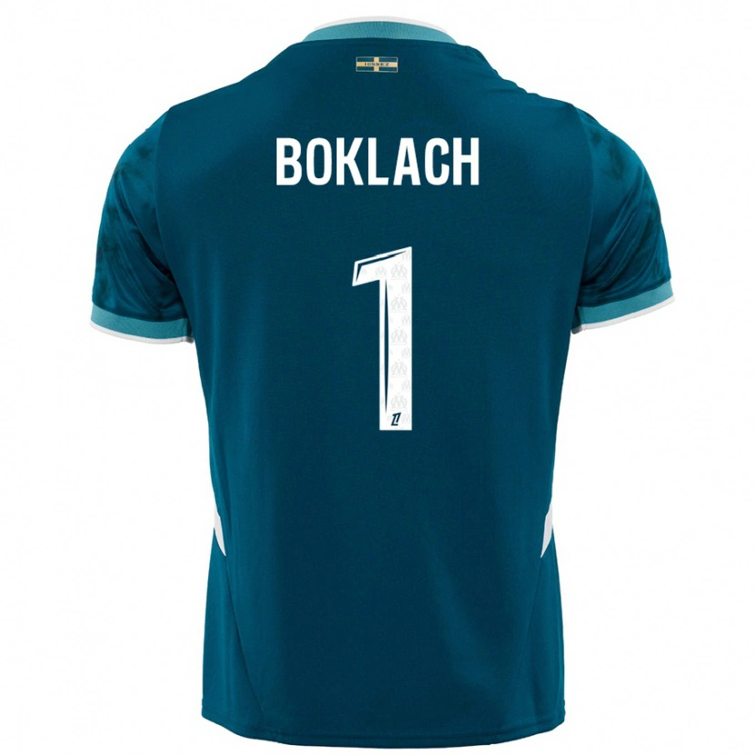 Danxen Män Kateryna Boklach #1 Turkosblå Bortatröja Matchtröjor 2024/25 Tröjor T-Tröja