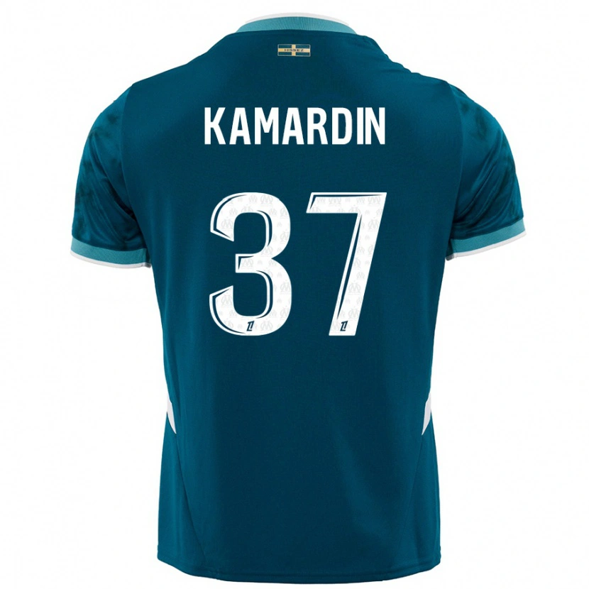 Danxen Män Aaron Kamardin #37 Turkosblå Bortatröja Matchtröjor 2024/25 Tröjor T-Tröja