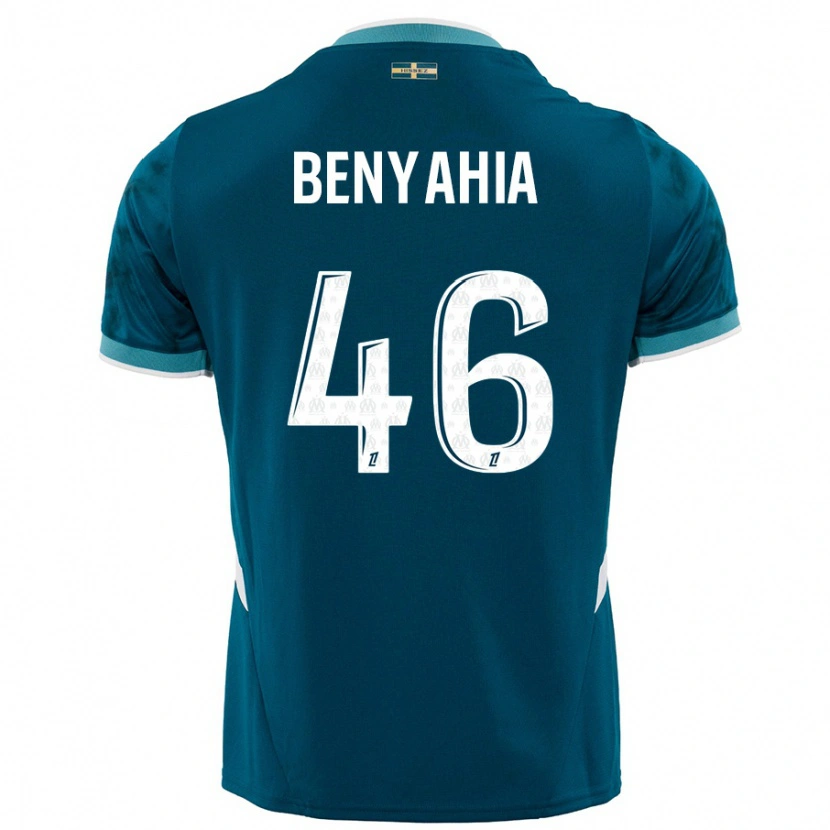 Danxen Män Aylan Benyahia-Tani #46 Turkosblå Bortatröja Matchtröjor 2024/25 Tröjor T-Tröja