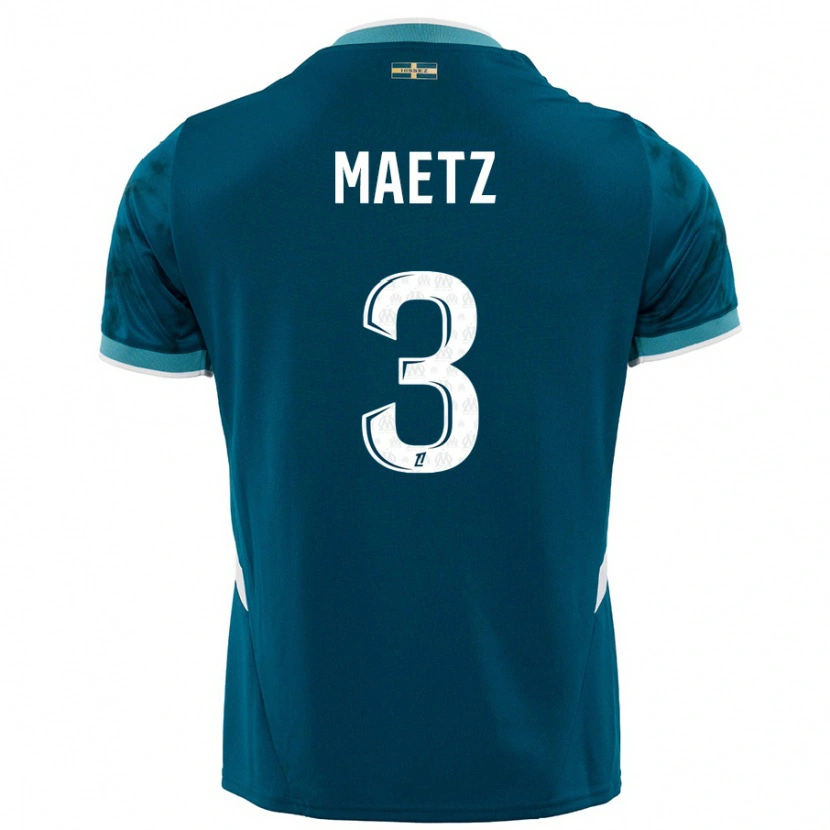 Danxen Män Agathe Maetz #3 Turkosblå Bortatröja Matchtröjor 2024/25 Tröjor T-Tröja