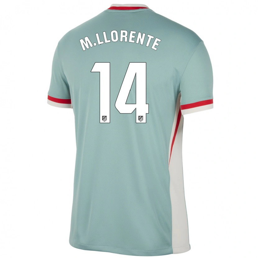 Danxen Män Marcos Llorente #14 Ljus Beige Blå Bortatröja Matchtröjor 2024/25 Tröjor T-Tröja