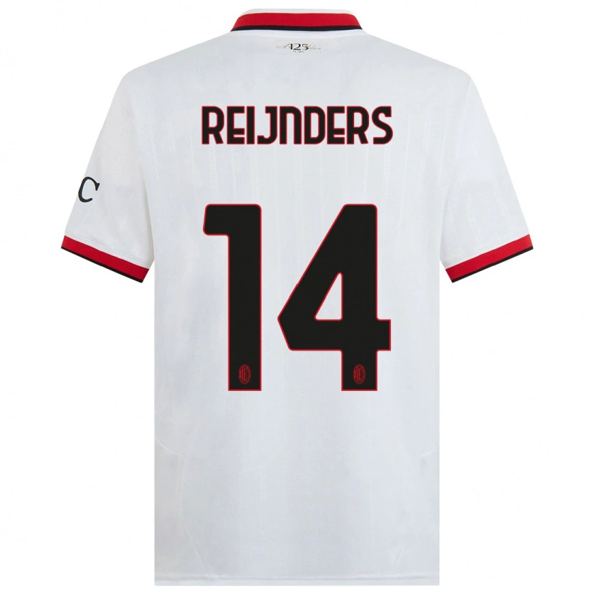 Danxen Män Tijjani Reijnders #14 Vit Svart Röd Bortatröja Matchtröjor 2024/25 Tröjor T-Tröja