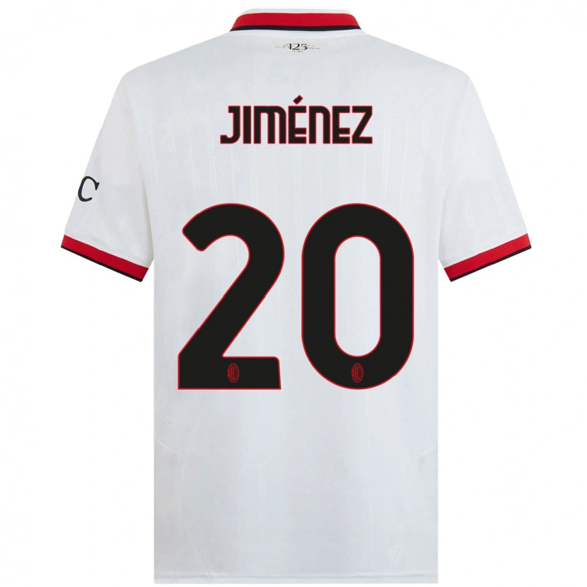 Danxen Män Álex Jiménez #20 Vit Svart Röd Bortatröja Matchtröjor 2024/25 Tröjor T-Tröja