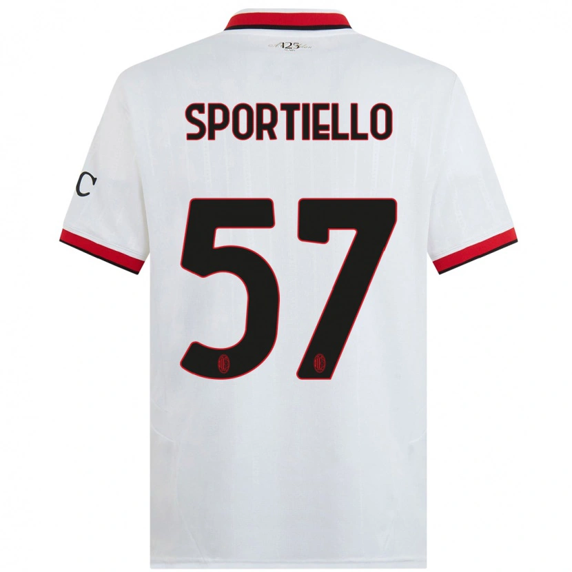 Danxen Män Marco Sportiello #57 Vit Svart Röd Bortatröja Matchtröjor 2024/25 Tröjor T-Tröja