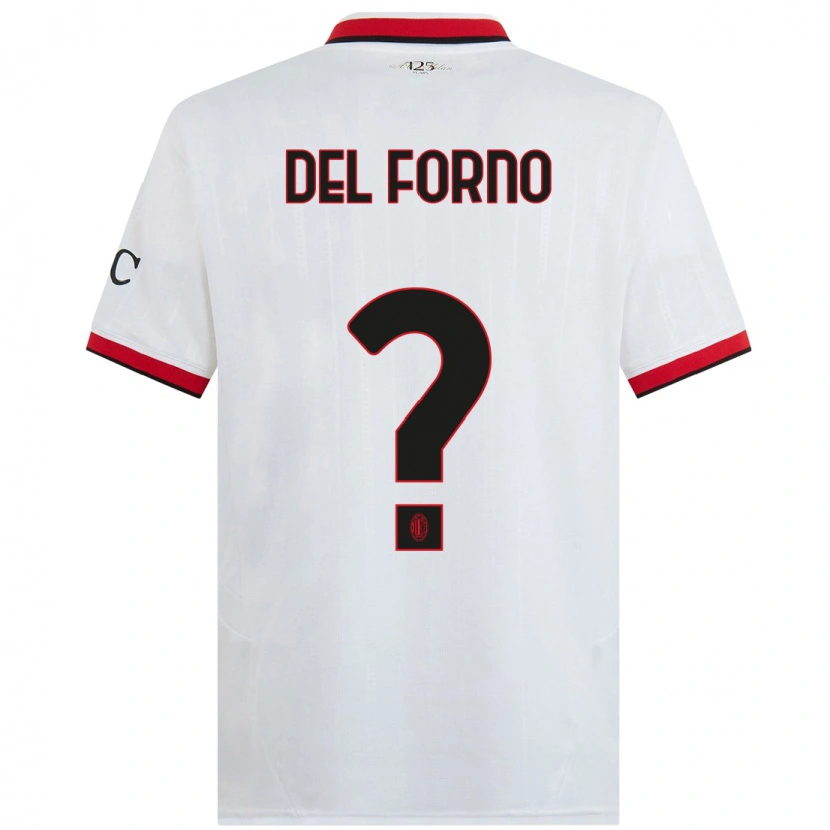Danxen Män Luca Del Forno #0 Vit Svart Röd Bortatröja Matchtröjor 2024/25 Tröjor T-Tröja